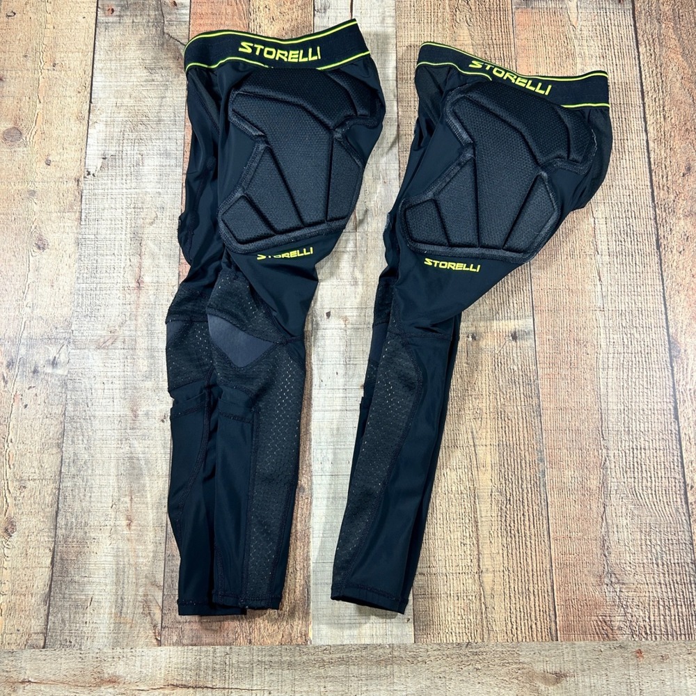 Storelli Youth Medium Black Padded Soccer Goalkeeper Leggings Hip Knee Lot of 2
